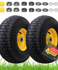 Front Tire And Wheel Assembly 15x6.00-6 Two Pack For Riding Lawn Mower Replacement Front Tires With Three Inch Centered Hub And Three Quarter Inch Bore
