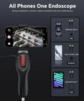 2 Way Articulating Borescope With Light For Phone Endoscope Camera, flexible handheld tool with phone compatibility and LED light
