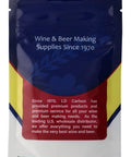 Back view of Sparkolloid Powder 1 Oz Pro Grade Wine Clarifier For Clear Bright Wines In Winemaking And Home Brewing package