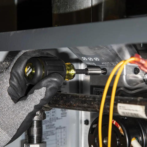 Using Compact 3-Piece Tool Set With Mini Ratchet, 12-In-1 Stubby Multi-Bit Driver, And 5-In-1 SAE Socket Kit in tight space
