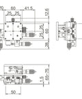 Technical drawing of 60x60mm XYZ Linear Stage With Manual Sliding Table for precision setups, showing dimensions and components.