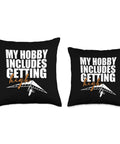 Funny Hang Glider Throw Pillow With Art For Men And Women Hang Gliding Gift Idea For Pros And Weekend Flyers