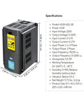 4KW 220V Variable Frequency Drive VFD With 1/3 HP Input To 3-Phase Output CNC Motor Inverter For Industrial Motors Beefy Performance And Smooth Reliable Operation With Wide Compatibility For Low Voltage Applications., black VFD unit with yellow keypad, 8.7 x 4.6 x 5.8 in