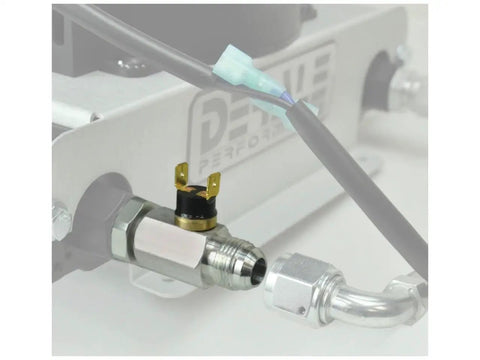 Inline 6AN Fluid Thermostat With 180 Fahrenheit Turn On And 165 Fahrenheit Turn Off Brass Three Eighths Inch Barb Fittings