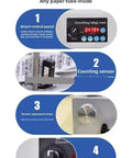 Heavy Duty Automatic Label Counting Rewinding Machine With Speed Control For Industrial Printers control panel, sensor, and knobs details.