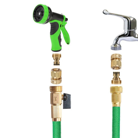 Solid Brass Garden Hose Quick Connectors Three Quarter Inch Standard Ght Thread No Leak Fittings Durable Heavy Duty Design With Male And Female Adapters Ideal For Hose Repair And Quick Changes 3 Pack