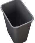 Lightweight Rectangular Office Trash Bin 10 Gallon Wastebasket Grey No Fuss Cleanup Durable Garbage Can for Busy Workspaces