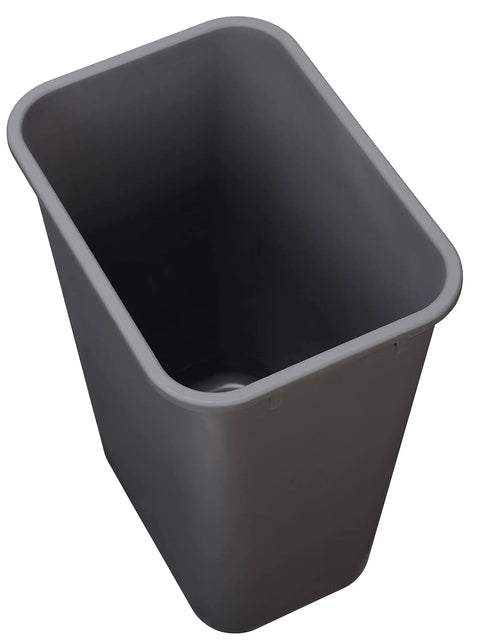 Lightweight Rectangular Office Trash Bin 10 Gallon Wastebasket Grey No Fuss Cleanup Durable Garbage Can for Busy Workspaces