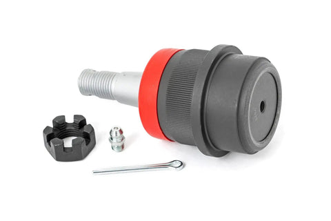 Beefed Up Heavy Duty Replacement Ball Joints For 07 18 Jeep Wrangler Set Of 4 Upper And Lower Fits Dana 30 And Dana 44 Chromoly Ball Stud Polyurethane Dust Boots With Lifetime Warranty, black grease fitting and castle nut