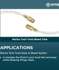 Bleed Tube For Seastar Hydraulic Steering System, Easy Bleed Kit For Seastar Cylinders with clear view hose and fittings.