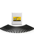 Box with 24 black hot glue sticks 0.27 inch diameter for glue gun, fast set, strong bond, ideal for crafts, repairs, cable management, electronics.