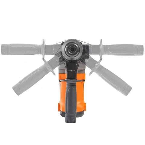 Top view of 10 Amp Rotary Hammer Drill With Vibration Control Three Modes Demolition Kit, showcasing adjustable handles