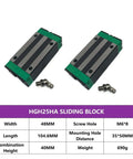 Heavy Duty High Precision Linear Guide Rail Kit HGH25HA And HGW25HC Bearing Slider Blocks Designed For Smoother 3D Printing CNC Machining Projects With Zero Stick-Slip Operation And Rock Solid Stability. HGH25HA sliding block 48mm wide with M6x8 holes