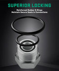 Superior locking with reinforced rubber O-rings from JIC And ORFS Hydraulic Fittings Kit 144 Pcs Cap And Plug Set For Hose Tube And Pipe Systems.