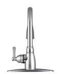 RV Non Metallic Pull Down Kitchen Sink Faucet With Detachable Sprayer Brushed Satin Nickel Finish, side view.
