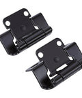 Spring Self Closing Cabinet Hinge For 1/2 Inch Overlay Framed Cabinets Matte Black Steel With Screws Quiet Close Durable