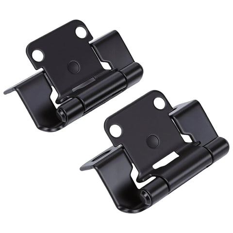 Spring Self Closing Cabinet Hinge For 1/2 Inch Overlay Framed Cabinets Matte Black Steel With Screws Quiet Close Durable