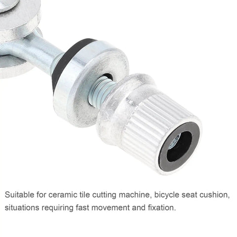 Close-up of Two Pack Seat Post Quick Release Clamp Pins For Bikes M6 Quick Release Seat Clamp Bolts, silver metal