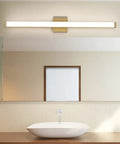 Spec 24 Inch Bath Vanity Light In Black Aluminum Finish With PMMA Acrylic Shade above modern bathroom sink