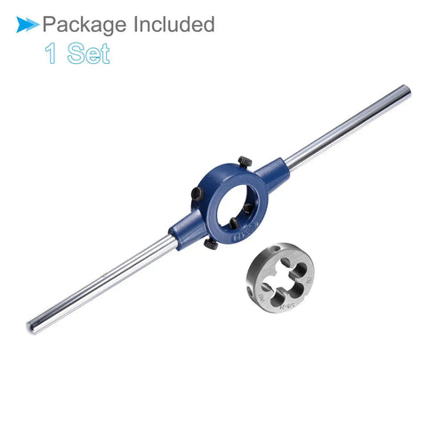 Pro Grade Die Stock Handle Set With 5/8-24 UNEF Die And 26-38mm OD Fit M12-M16 Die Wrench Tool Kit For DIY Threading Repair 1 Set