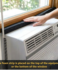 An air conditioner with Heavy Duty Window Air Conditioner Seal Tape 2 Inch Wide By 1 Inch Thick Adhesive Foam Weather Stripping applied on top.