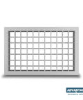 High Volume Double Deflection Diffuser Grille For HVAC Airflow White Steel 18x6 Inch With Adjustable Blades, front view