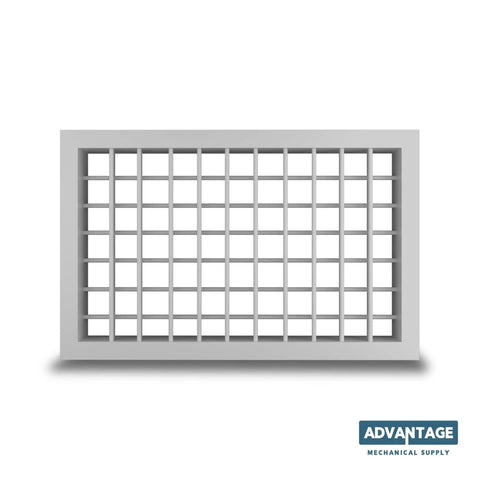 High Volume Double Deflection Diffuser Grille For HVAC Airflow White Steel 18x6 Inch With Adjustable Blades, front view