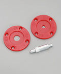 Pro Grade Heavy Gauge Aluminum Router Table Insert Plate With Four Quick Swap Rings and secure mount screws for woodworking trim machines and accessories.