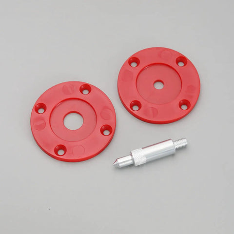 Pro Grade Heavy Gauge Aluminum Router Table Insert Plate With Four Quick Swap Rings and secure mount screws for woodworking trim machines and accessories.