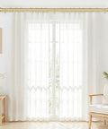 Gold Built Tough 1 Inch Heavy Duty Curtain Rods For Windows 66 To 120 Inch Adjustable Decorative Rod With External Threaded Connection Supports Up To 33 Pounds W1 installed above sheer curtains