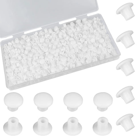 500 Pcs 5 Mm Plastic Hole Plugs White 3/16 Inch Round Shelf Hole Covers For Cabinets Cupboards Closets And Furniture