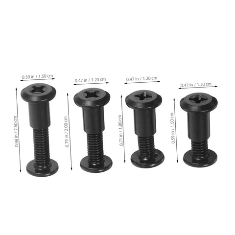 Hella Durable Steel Cabinet Screws And Nuts Hardware Kit For Furniture Assembly with black locking bolts of various sizes.
