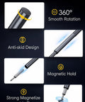 Ratcheting Screwdriver Set With 71 In 1 Magnetic Bits, S2 Steel, showing anti-skid design and magnetic hold features.