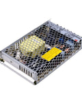 Heavy Duty 24V 150W Switching Power Supply Pushing A Solid 6.5 Amps Low Profile Chassis with protective metal enclosure.