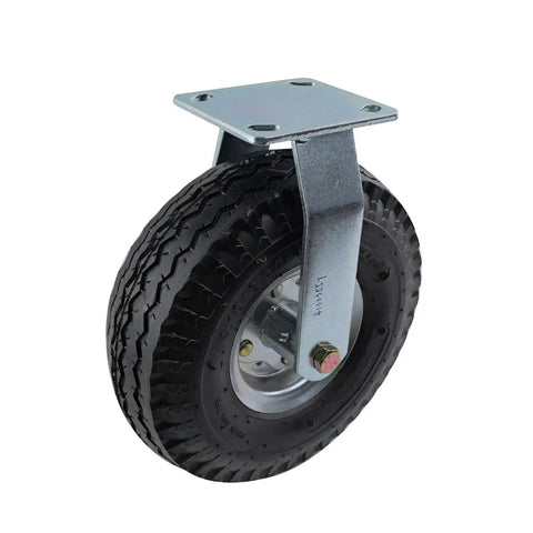 Heavy Duty 10 Inch Pneumatic Caster Wheel Air Filled Tire crushes potholes and rolls smooth for carts and outdoor builds