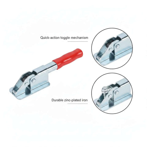 1 Pack Quick Action Toggle Clamp For Woodworking And Metalworking, Zinc Plated Iron Workholding Device with red handle