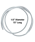 72 Inch Long Chrome Wire Loom Heavy Duty One Half Inch Diameter With Corrugated Polypropylene Construction shown coiled