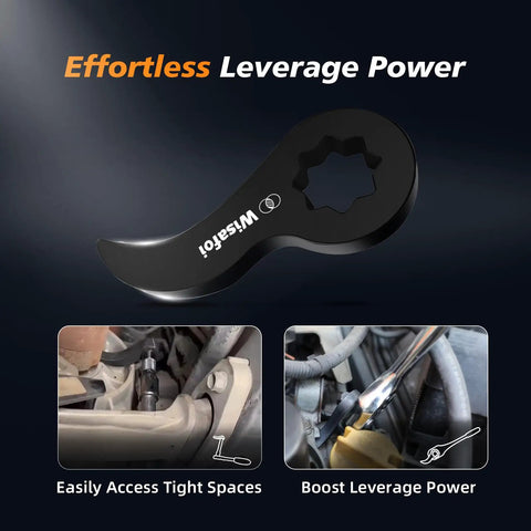Effortless leverage power with Heavy Duty Pry Bar Wrench Adapter Head For Tight Spaces Fits Half Inch Drive Ratchet 8 Point Square Crowbar Adapter Tool For Auto Repair And Half Shaft Removal in use.
