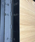 Top-Tier Heavy-Duty Anodized Aluminum Continuous Piano Hinge Full Mortise Design For Rugged Residential Or Commercial Door Refits Quick Diy Fixes Black 83 Inches Long close-up showing hinge on door edge