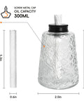 Three Pack Glass Tabletop Torches For Outdoor Vibes With Citronella Oil Fuel Canisters Wicks And Caps Refillable Glass Lanterns