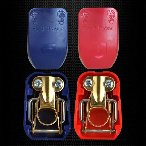 Quick Release Brass Battery Terminal Clamps With Red And Blue Covers For Top Post Battery No Fuss Disconnect And Reconnect