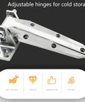 Reversible Rise Hinges For Commercial Cooler Doors With Spring Assisted Lift And Zinc Alloy Construction, Chrome Finish, Flush Mounted Design
