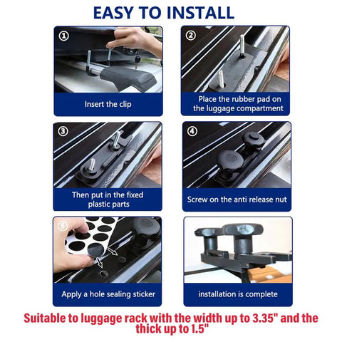 Universal Roof Rack U Bolt Clamps And Stainless Steel U Brackets Installation Kit For Cars And Trucks 85mm Inner Width with 4 Steps