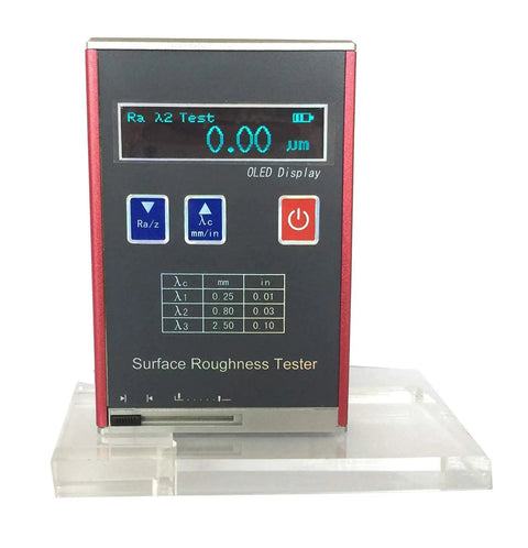 Front view of Roughness Tester Portable Profilometer With Four Testing Parameters Ra Rq And Rz Rt High Accuracy To 0.01 μm OLED display