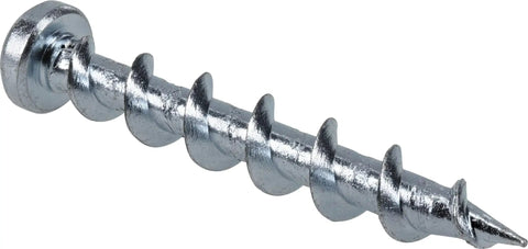 Close-up of a metal screw from Beefy Heavy Duty Self Drilling Drywall Anchors Set For Drywall Wood Metal Brick Plaster And Concrete