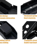 Heavy Duty 90 Degree Self Locking Folding Hinge For Wall Mount Drop Leaf Tables That Saves Serious Floor Space And Clicks Into Place Dead Simple With Rock Solid Grip close-up showing slot design, thickened spring, and folding switch for easy use.