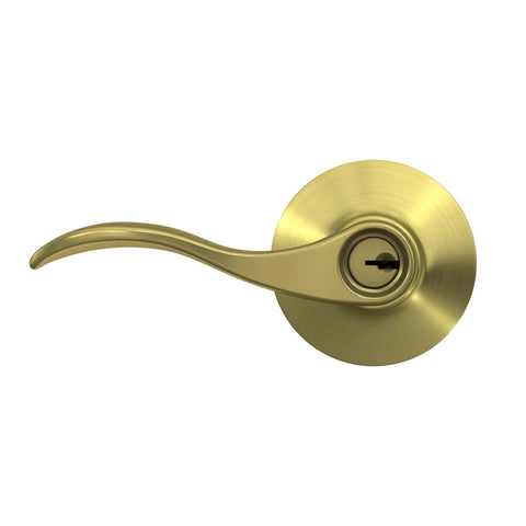 Accent Lever Keyed Entry Lock In Satin Brass For Your Home Doors Durable Door Hardware Easy Installation Classic Satin Brass Finish