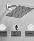 Brushed Nickel Rain Shower System With Wall Mount Square Shower Head Kit All In One Bathroom Trim With Rough In Valve