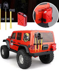 Beefed-Up Mini RC Rock Crawler Gear Set With Digging Shovel, Fuel Tank, And High Jack Winch For 1:10 Climbing Car on Axial SCX10