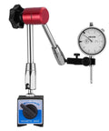 Dial Test Indicator With Magnetic Flexible Base Stand For Precision Machining, 0.001 Inch Accuracy, 0-1 Inch Range, mounted on red arm